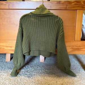 Urban Outfitters Forest Green Ribbed Turtleneck Sweater